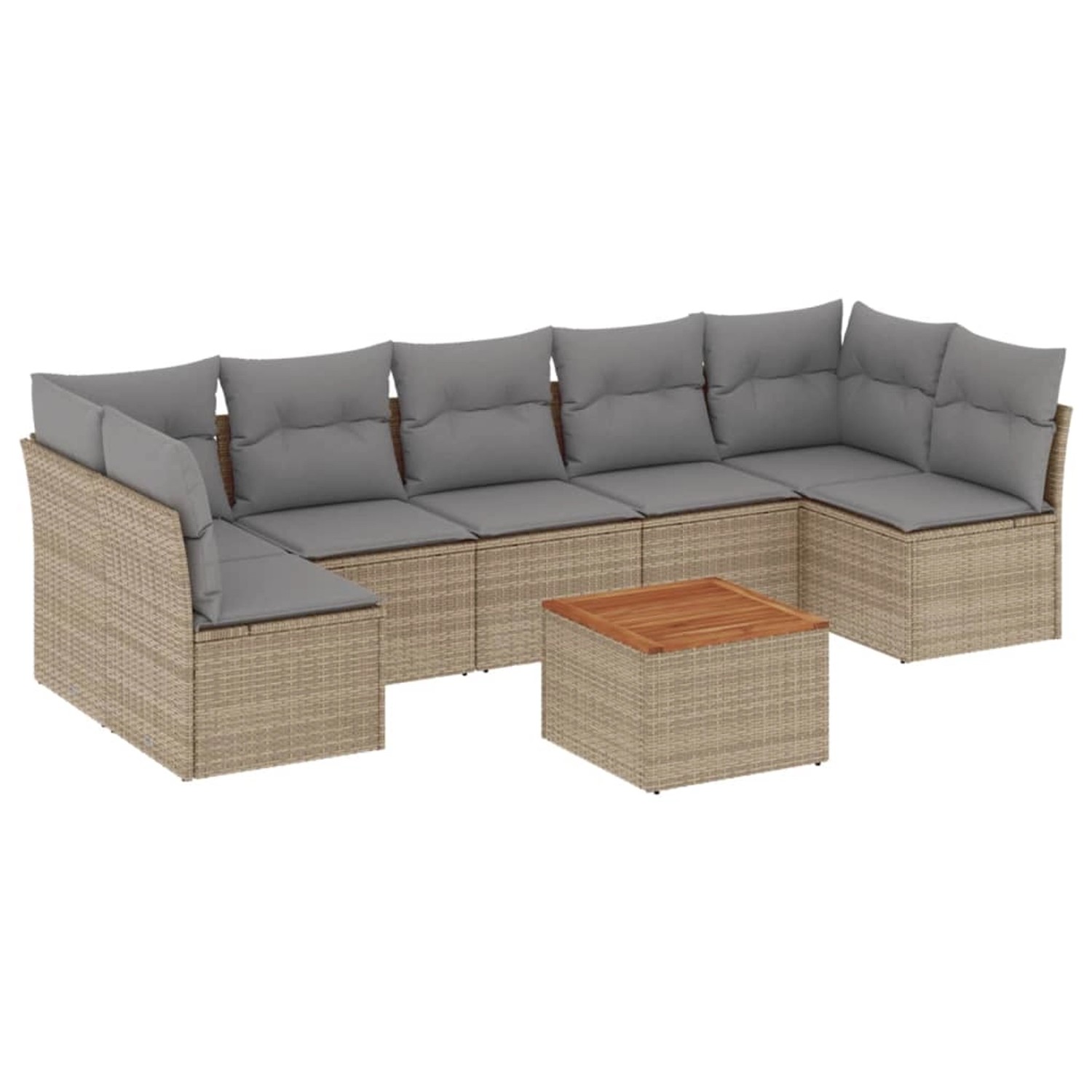 vidaXL 8-Tlg Garten-Sofagarnitur mit Kissen Beige Poly Rattan 3255905 günstig online kaufen