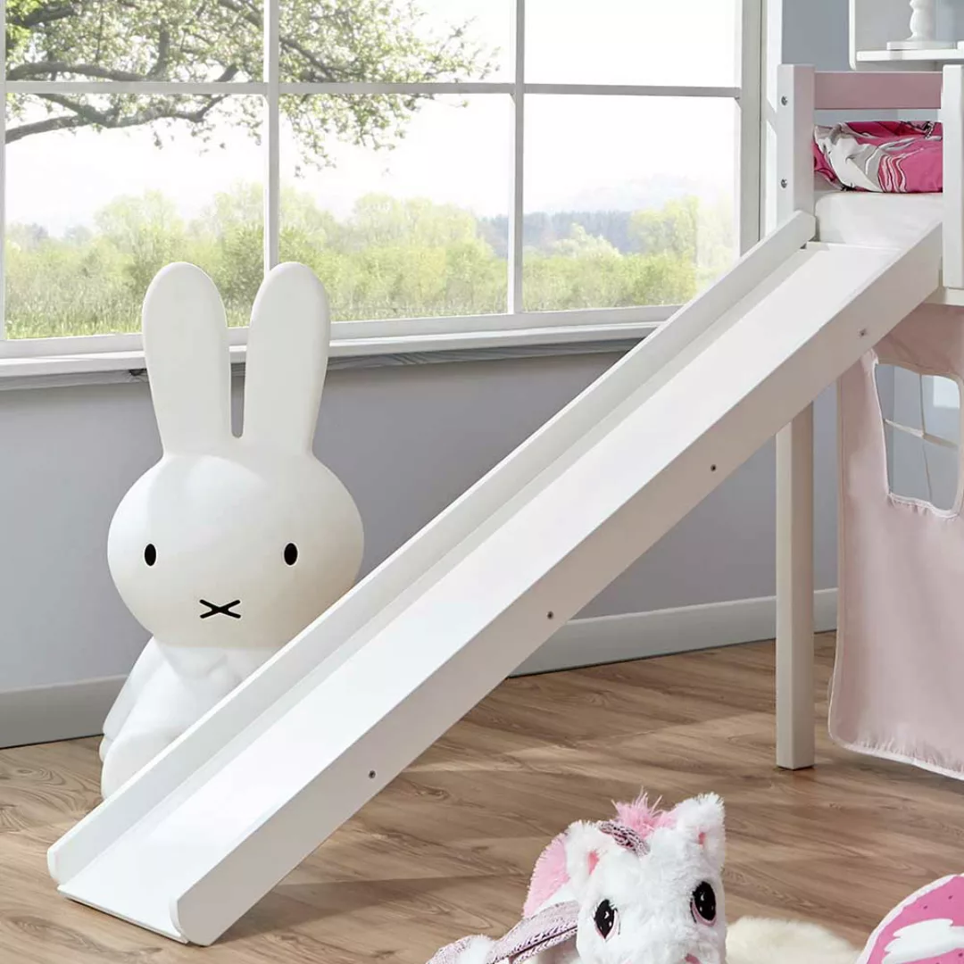 Kinderrutschbett in Weiß Rosa und Pink Prinzessinnen Motiv günstig online kaufen