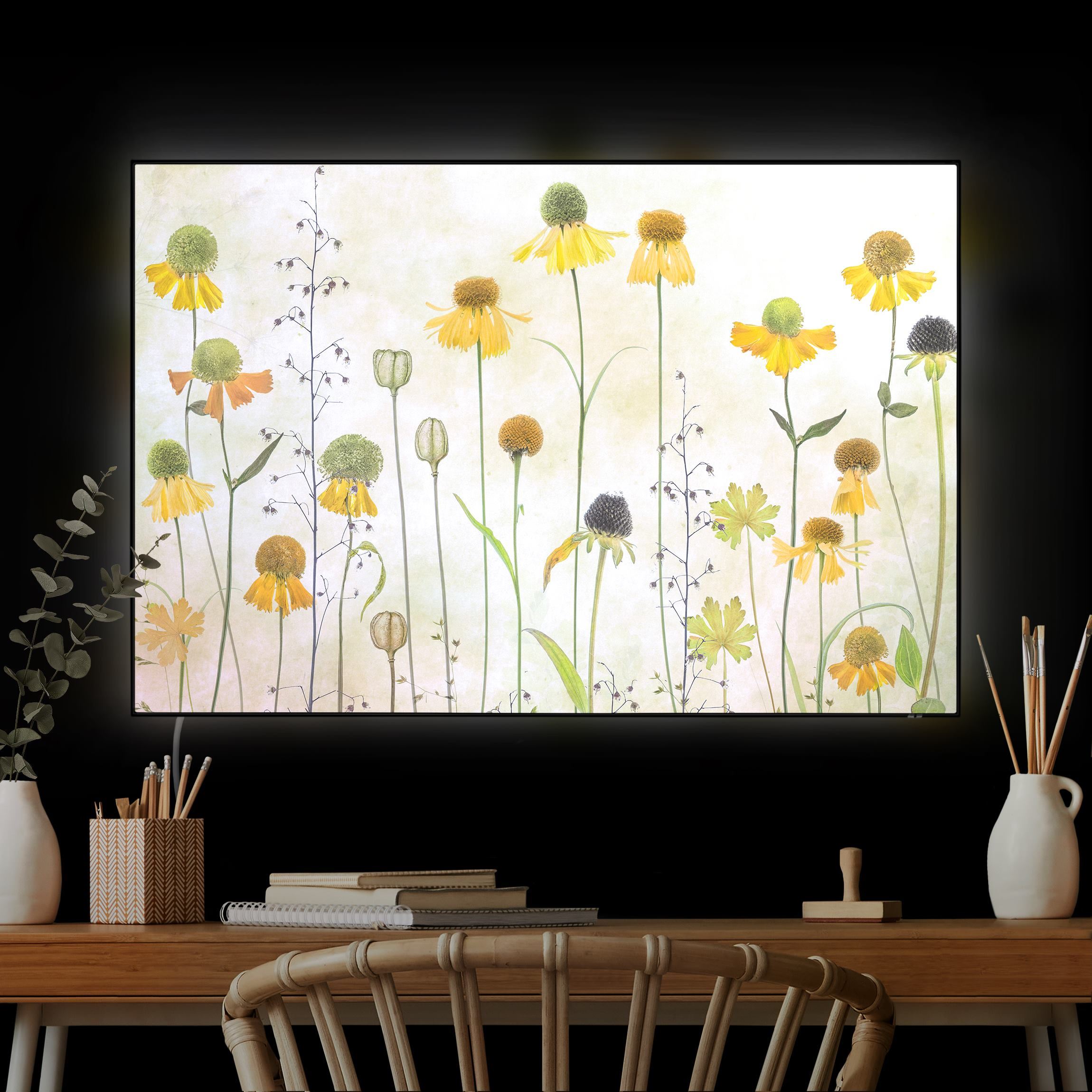 LED-Wechselbild Zarte Helenium Blüten günstig online kaufen