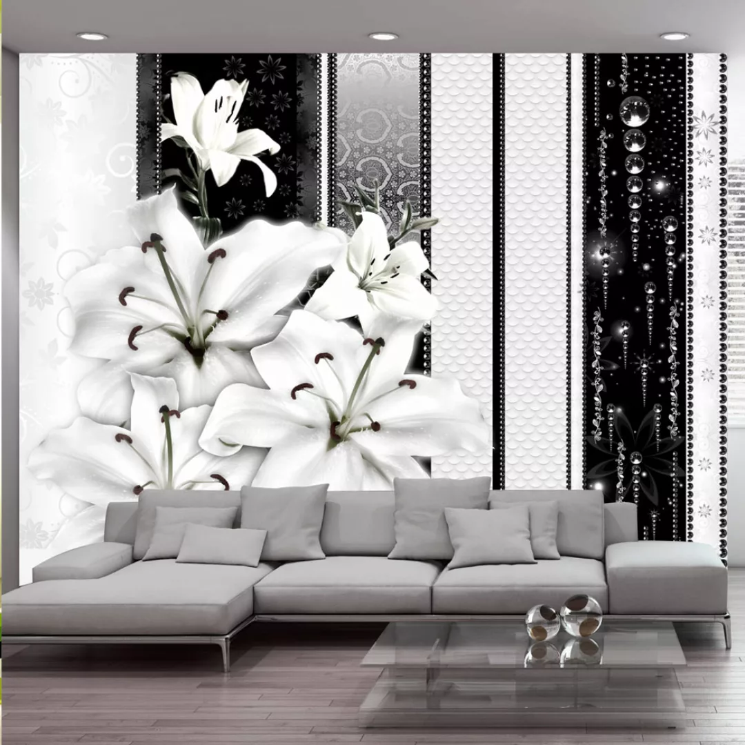 Fototapete - Crying lilies in white günstig online kaufen