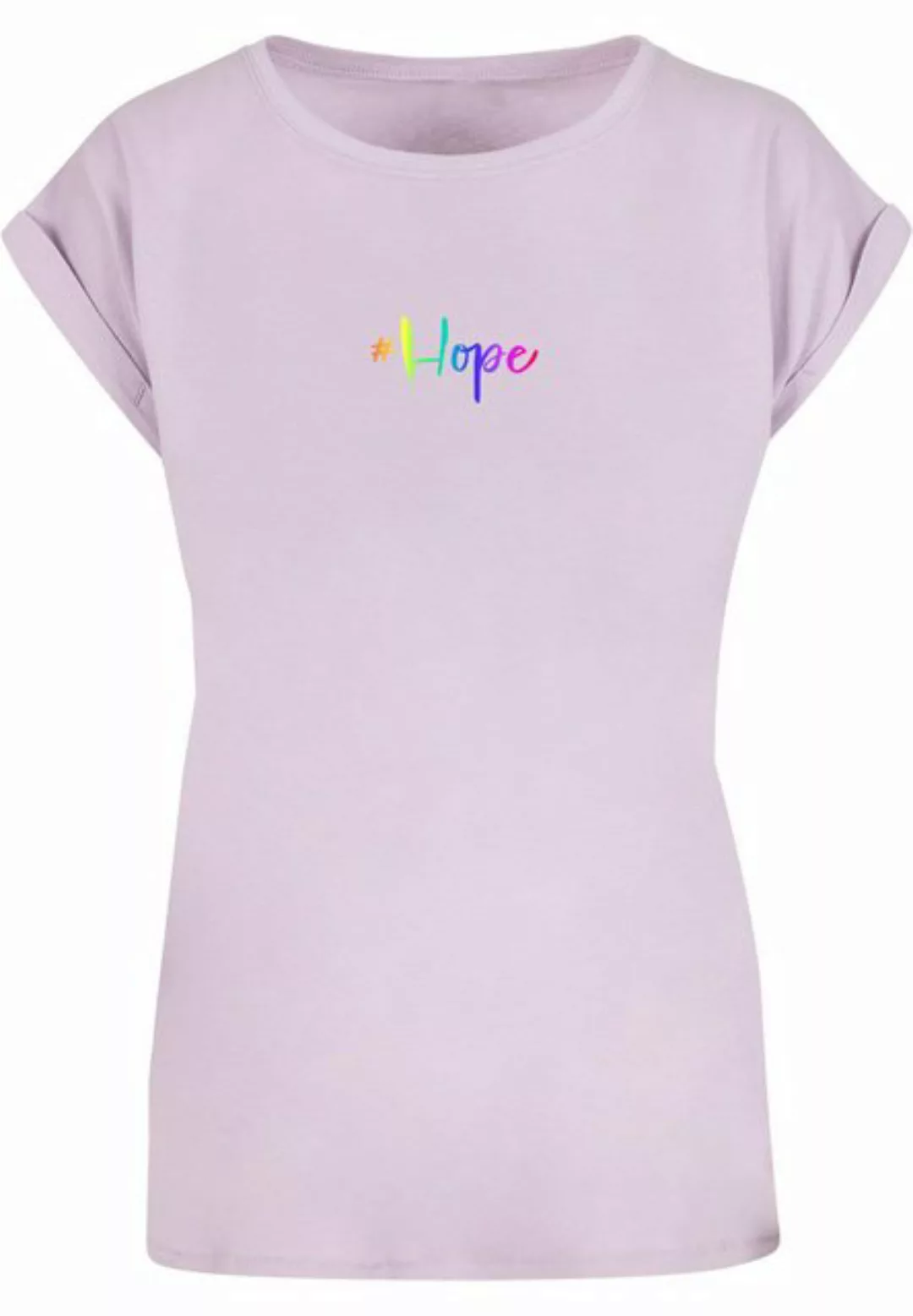 Merchcode T-Shirt Merchcode Damen Ladies Hope Rainbow Extended Shoulder Tee günstig online kaufen