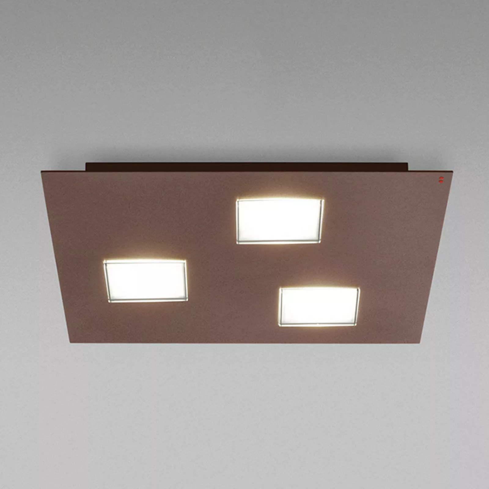 Fabbian Quarter - braune LED-Deckenlampe 3flg. günstig online kaufen