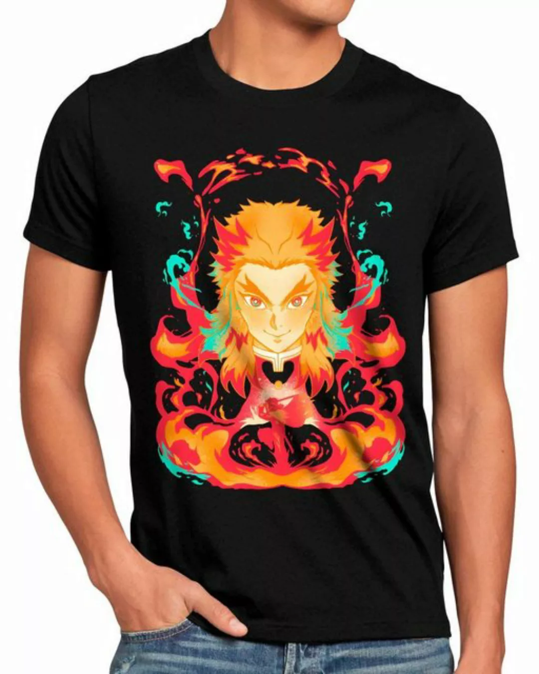 style3 T-Shirt Fire Heart demon slayer anime japan manga cosplay günstig online kaufen