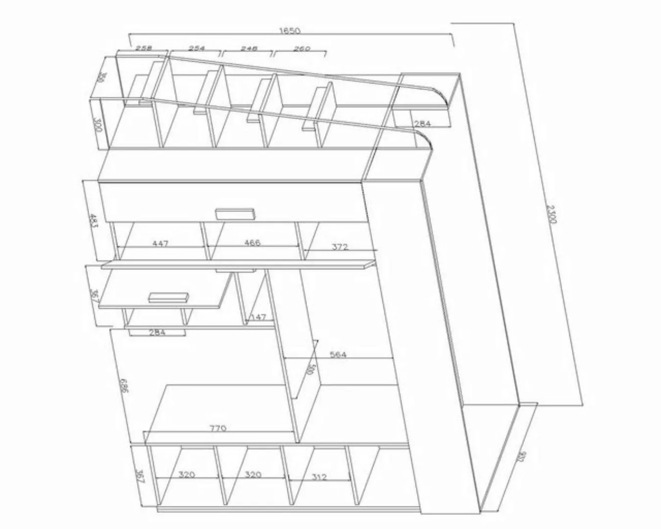 Unique Home Hochbett Kinderbett,PAR 15, Hochbett mit Schreibtisch und Schra günstig online kaufen