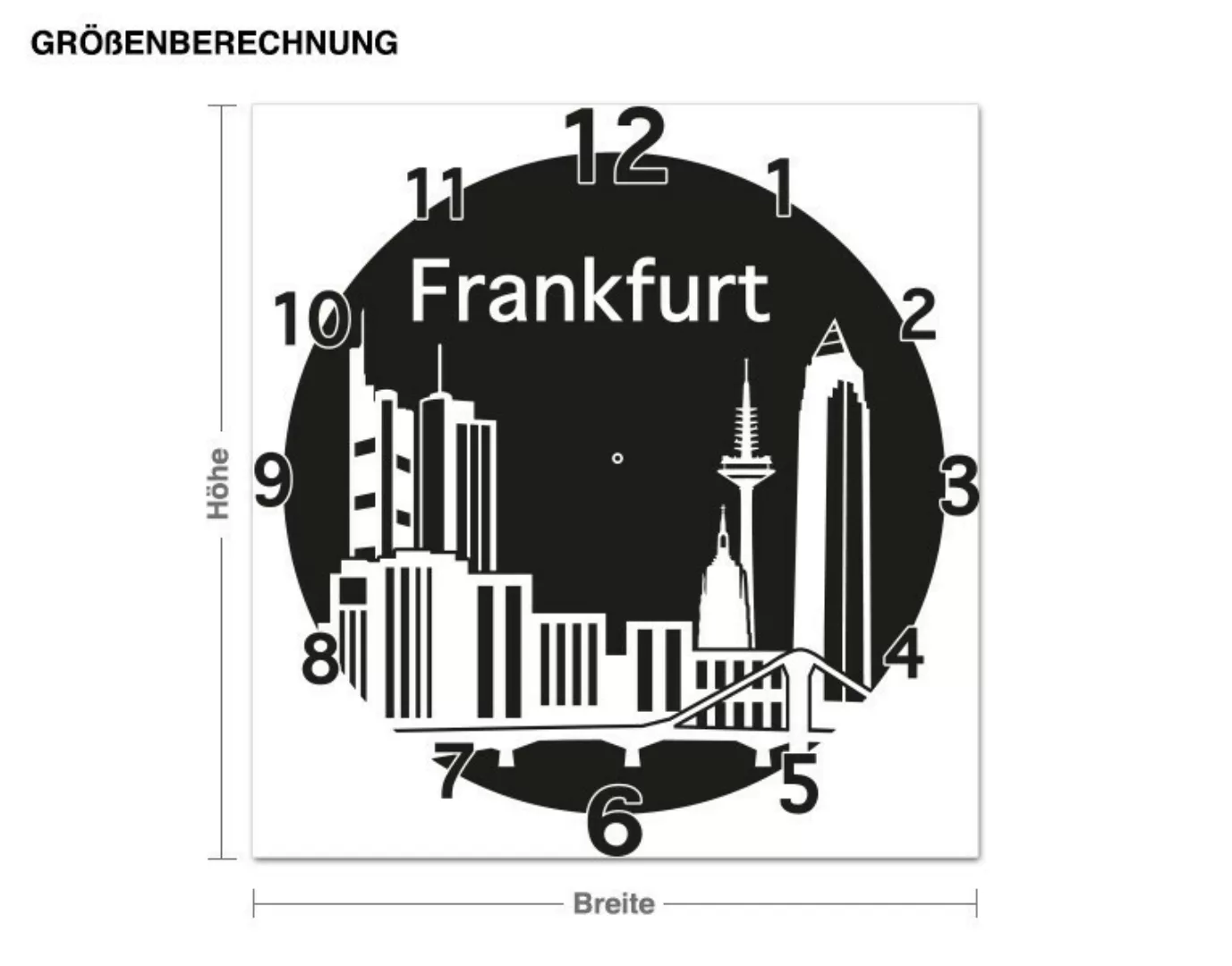 Wandtattoo-Uhr Frankfurt günstig online kaufen