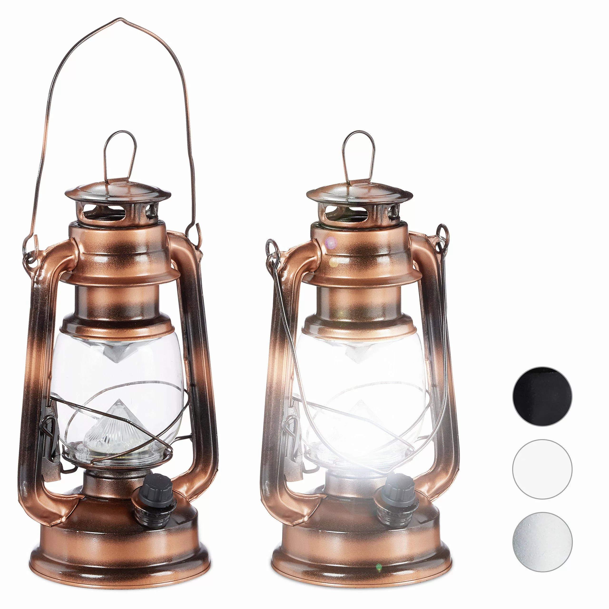 relaxdays LED Laterne 2 x Sturmlaterne günstig online kaufen