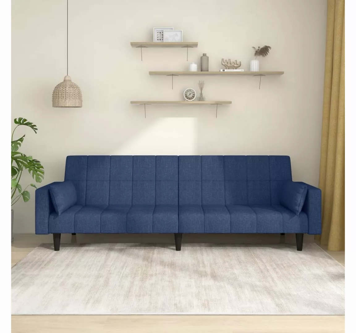 vidaXL Sofa Schlafsofa 2 Sitzer Sofa mit Schlaffunktion Stoff, Blau günstig online kaufen