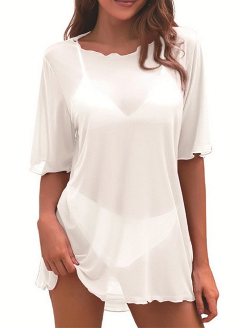 B.X Strandshirt Damen sexy Kittel Badebekleidung Strand durchsichtiges Tüll günstig online kaufen