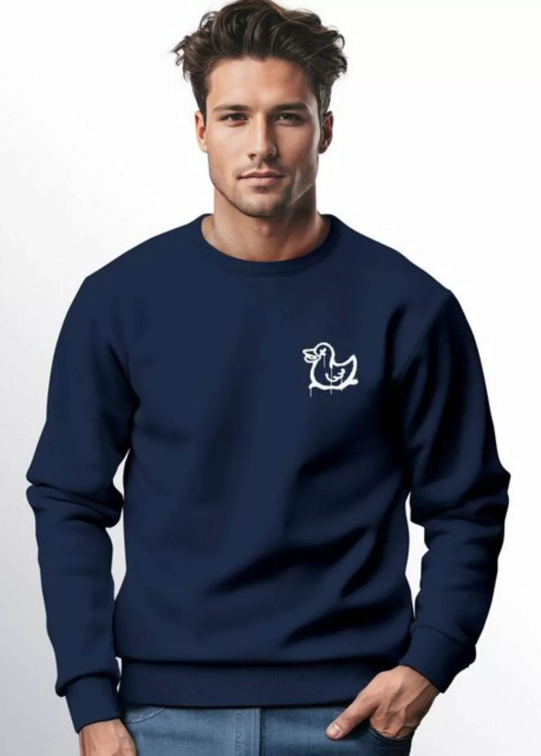 Neverless Sweatshirt Sweatshirt Herren rint Aufdruck Motiv Ente Graffity Ru günstig online kaufen