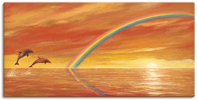 Artland Wandbild »Regenbogen über dem Meer«, Wassertiere, (1 St.), als Alub günstig online kaufen