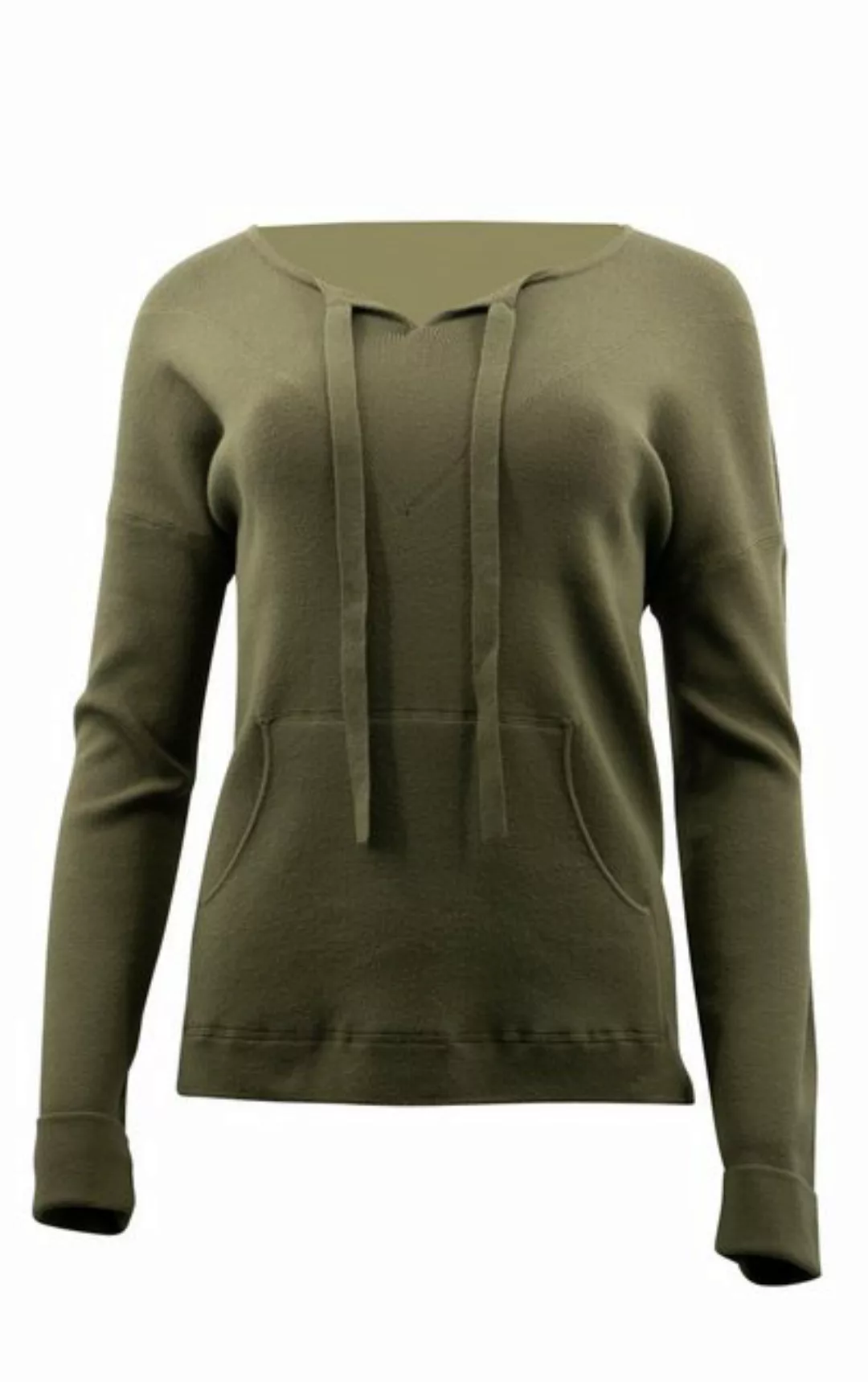 Passioni Strickpullover in Khaki im sportlichen Stil günstig online kaufen