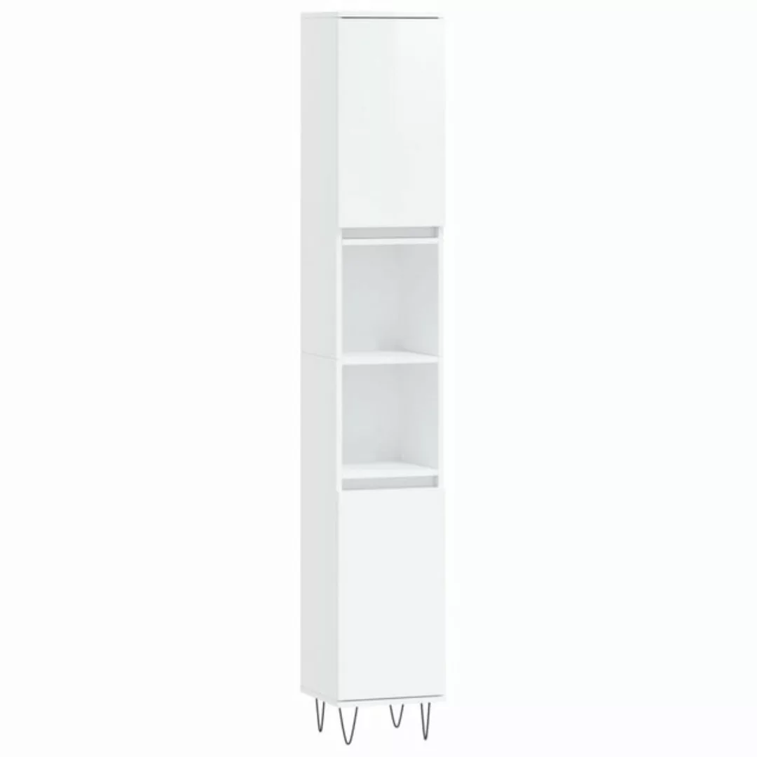 vidaXL Badezimmerspiegelschrank Badschrank Hochglanz-Weiß 30x30x190 cm Holz günstig online kaufen