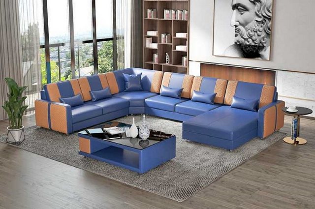 JVmoebel Ecksofa Große Wohnlandschaft Sofa Ecksofa U Form Kunstleder XXL Mo günstig online kaufen