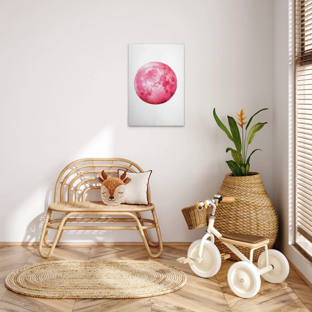 A.S. Création Leinwandbild "Pink Moon - Wandbild Weiß Pink Keilrahmen Kunst günstig online kaufen