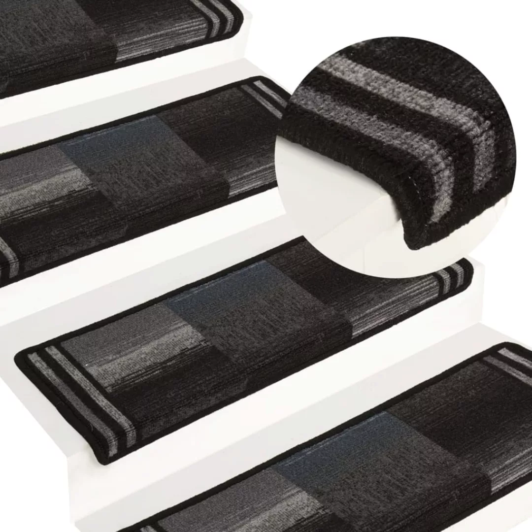 Vidaxl Treppenstufen-matten Selbstklebend 5 Stk. 65x25 Cm Schwarz/grau günstig online kaufen