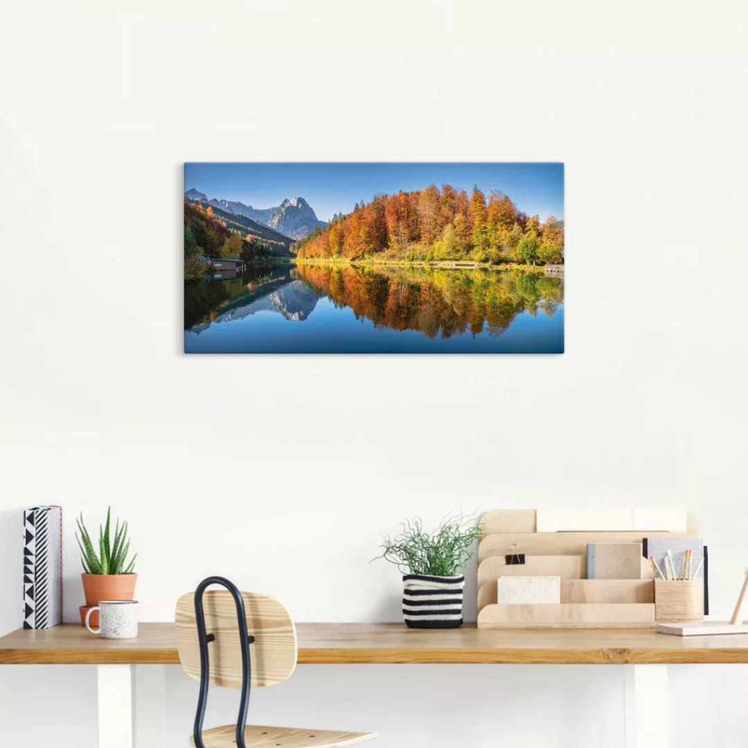 Artland Leinwandbild "Riessersee Bayern", Seebilder, (1 St.), auf Keilrahme günstig online kaufen