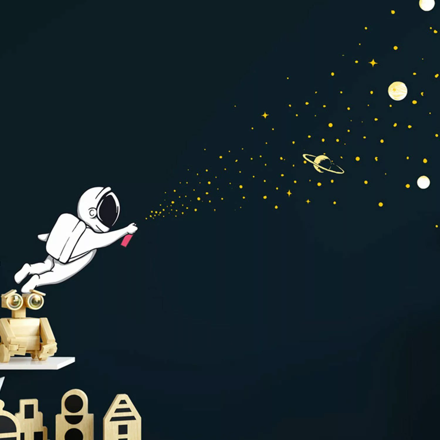 Sunnywall Wandtattoo Astronaut mit Spraydose Sternenzauber günstig online kaufen