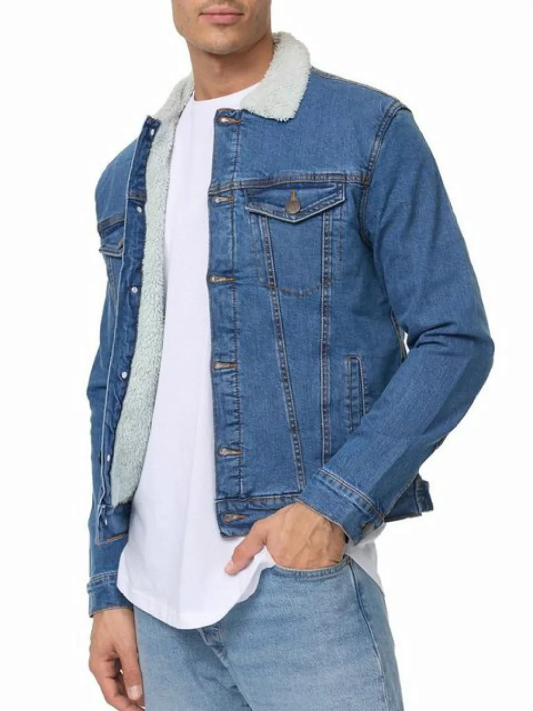 Tazzio Jeansjacke A400 Jeans Jacke mit Fellkragen günstig online kaufen