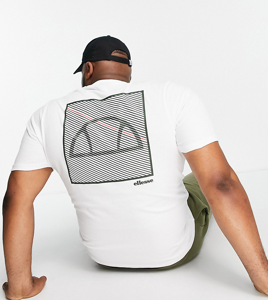 ellesse Plus – T-Shirt in Weiß mit Rückenprint günstig online kaufen