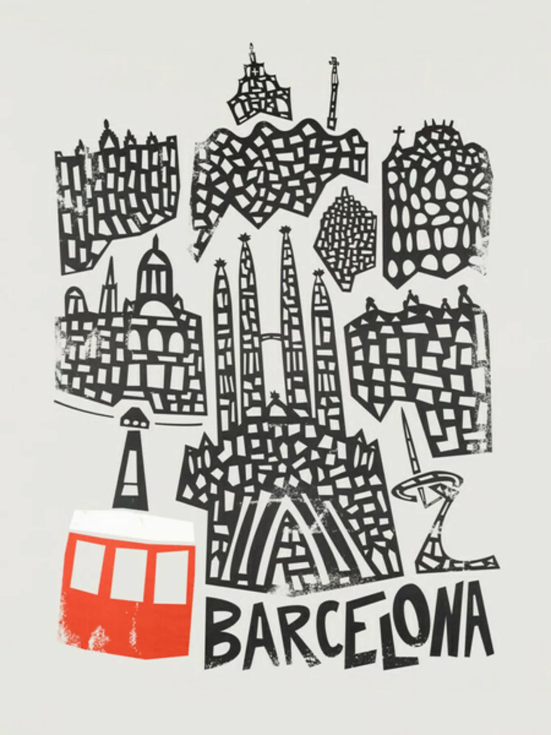 Poster / Leinwandbild - Barcelona Cityscape günstig online kaufen