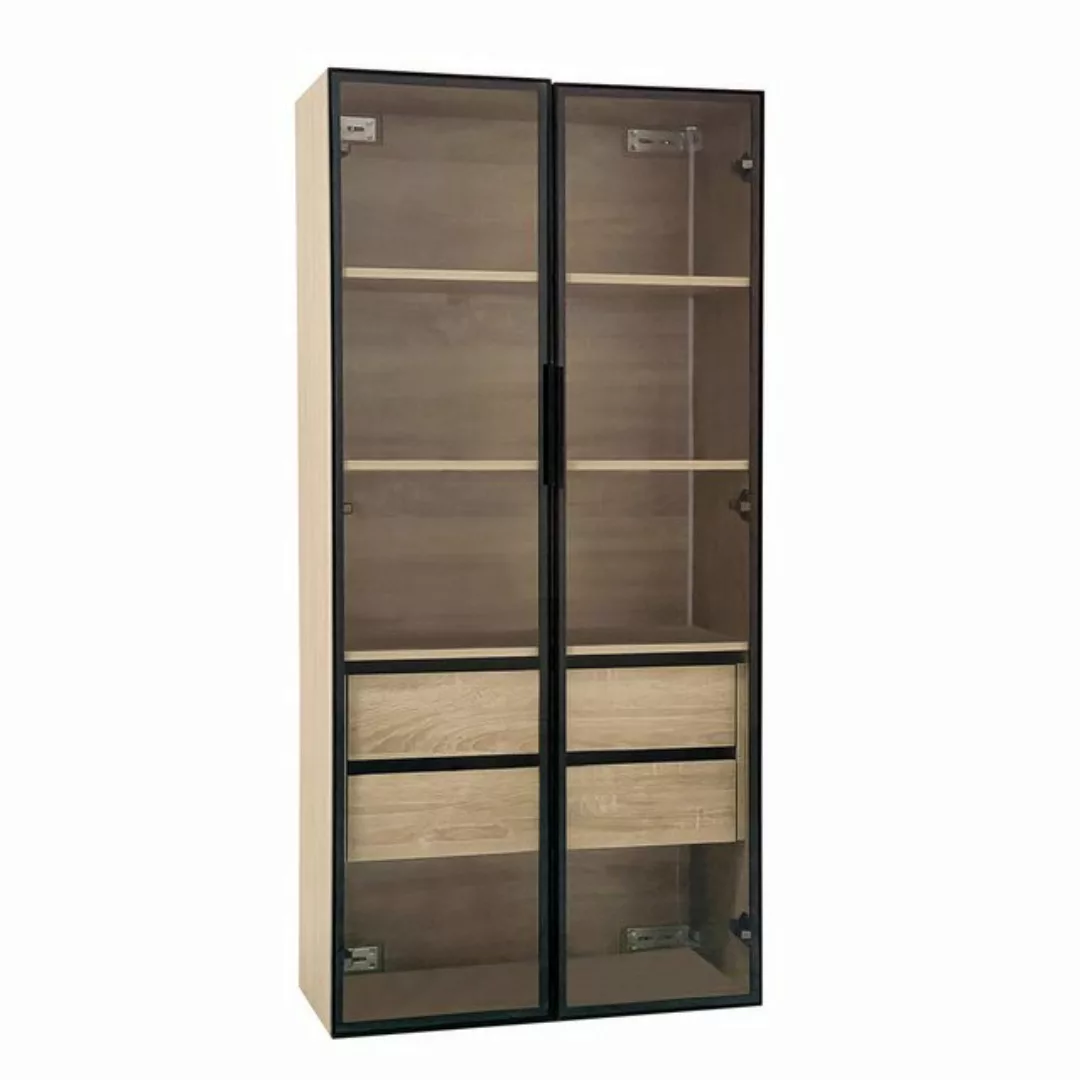 DOPWii Vitrine Badezimmerschrank, mittel, mit Lichtleiste, 73 cm breit,Glas günstig online kaufen