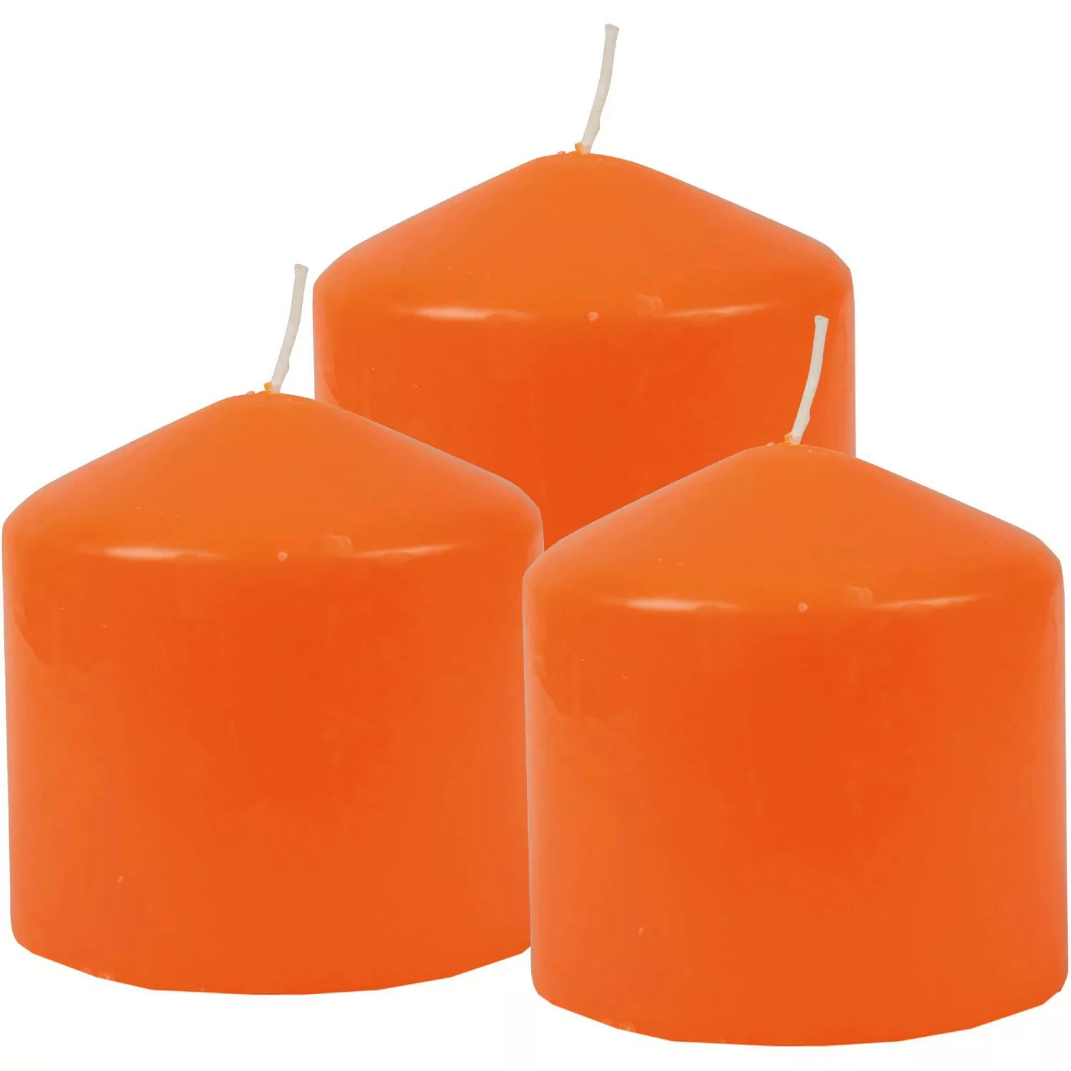 HS Candle Stumpenkerzen Ø8cm 3er Pack Orange Mandarin günstig online kaufen