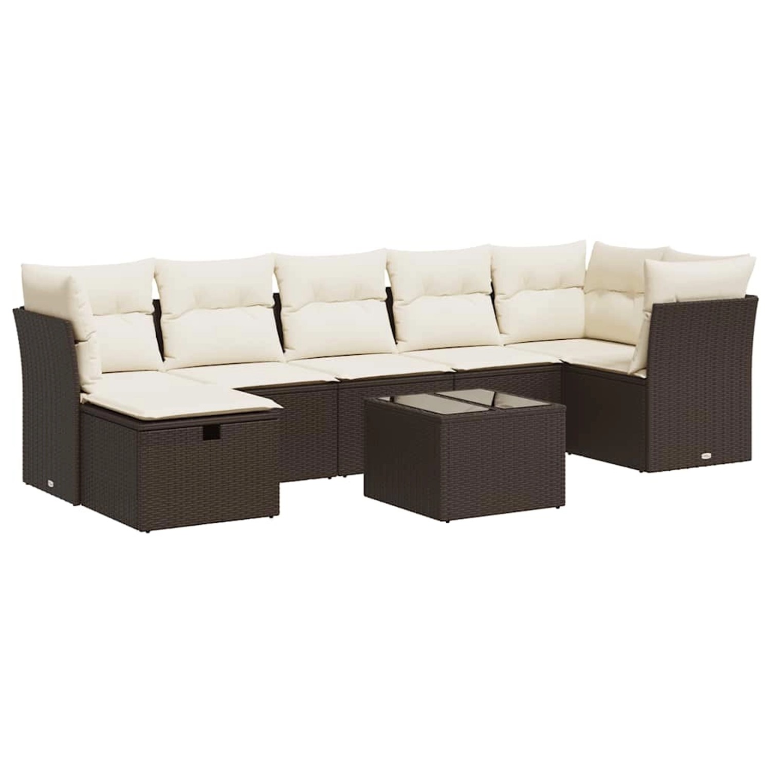 vidaXL 8-Tlg Garten-Sofagarnitur mit Kissen Braun Poly Rattan 3325319 günstig online kaufen