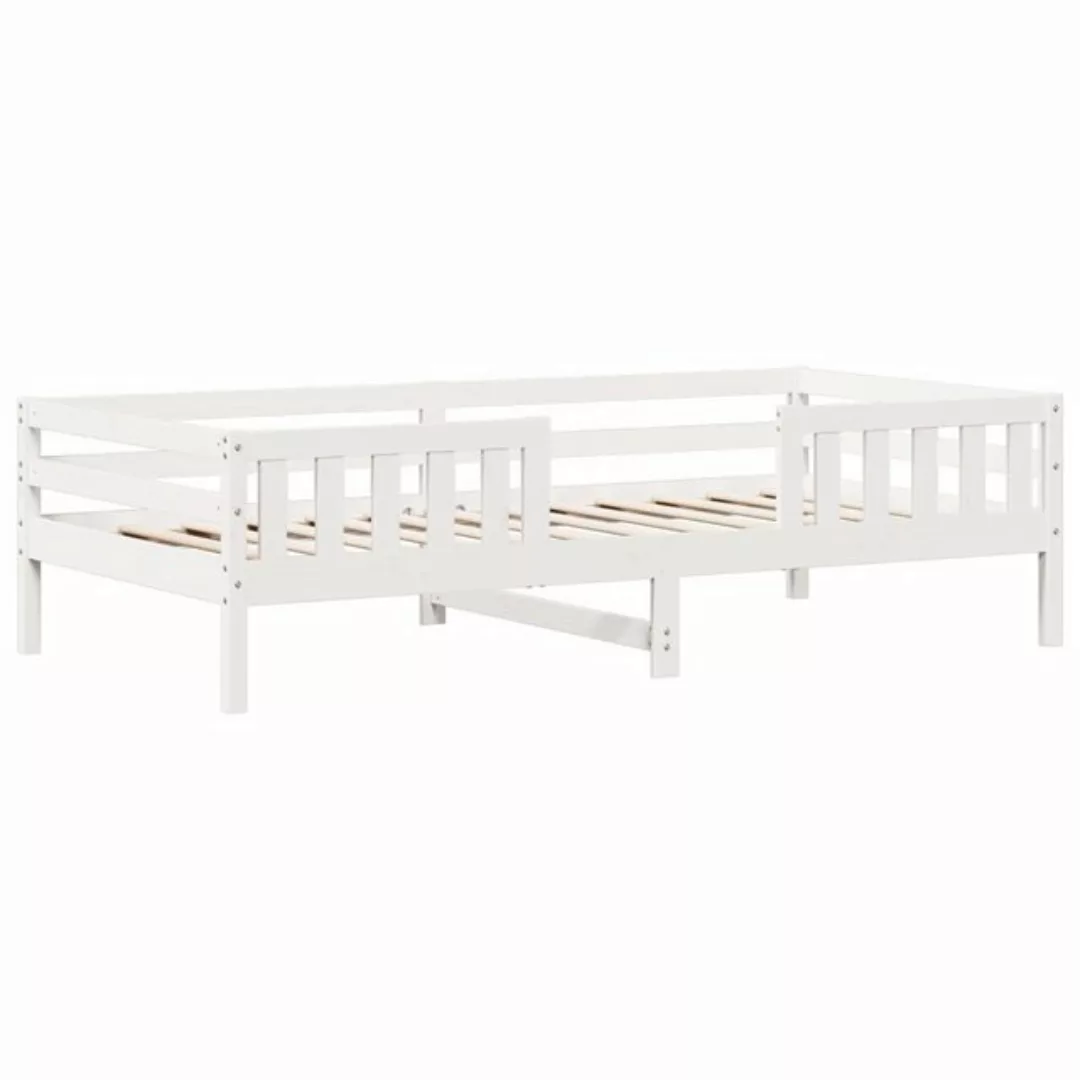 vidaXL Bett, Massivholzbett ohne Matratze Weiß 75x190 cm Kiefernholz günstig online kaufen