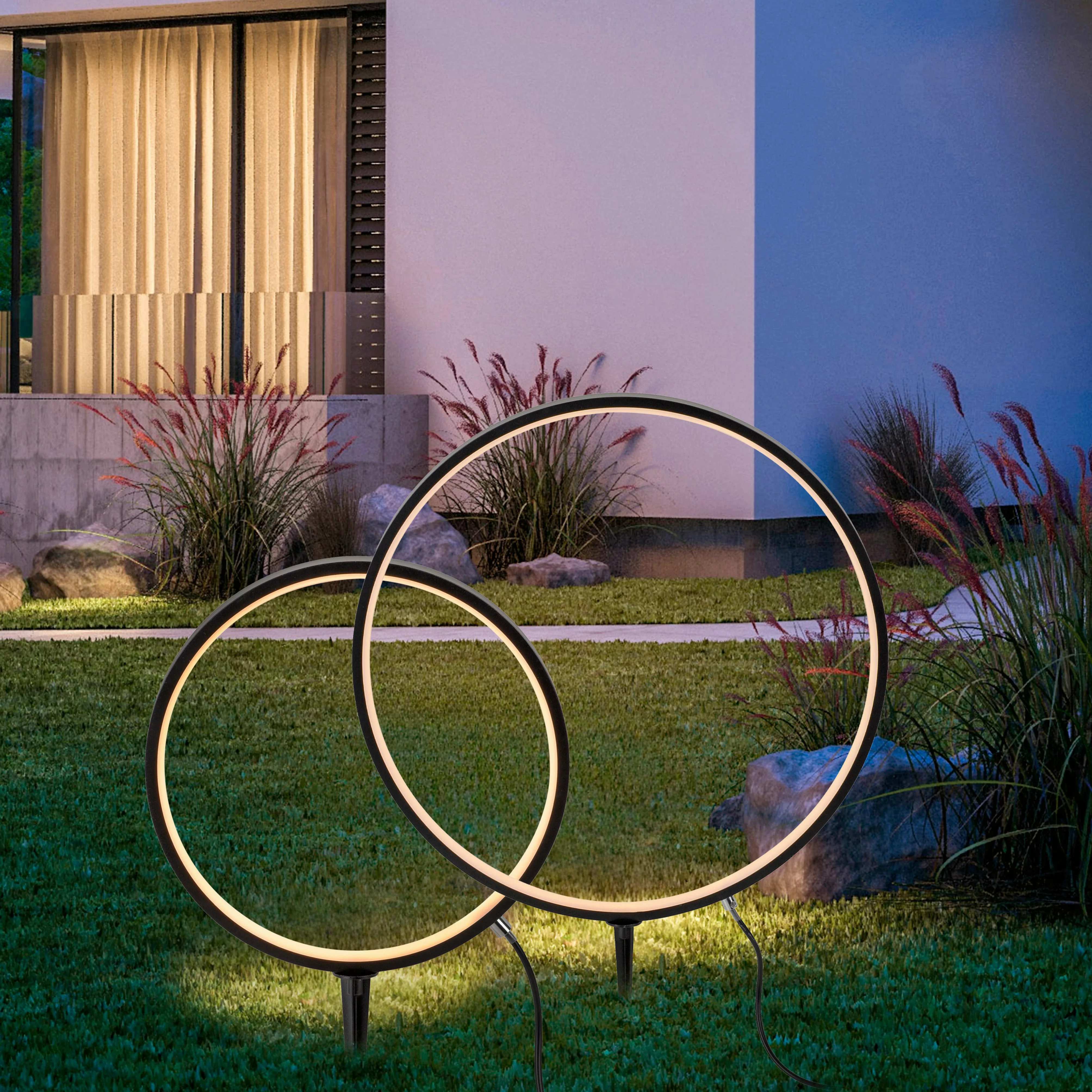 JUST LIGHT Gartenleuchte ZIRKULU Set, Ein-/Ausschalter, günstig online kaufen