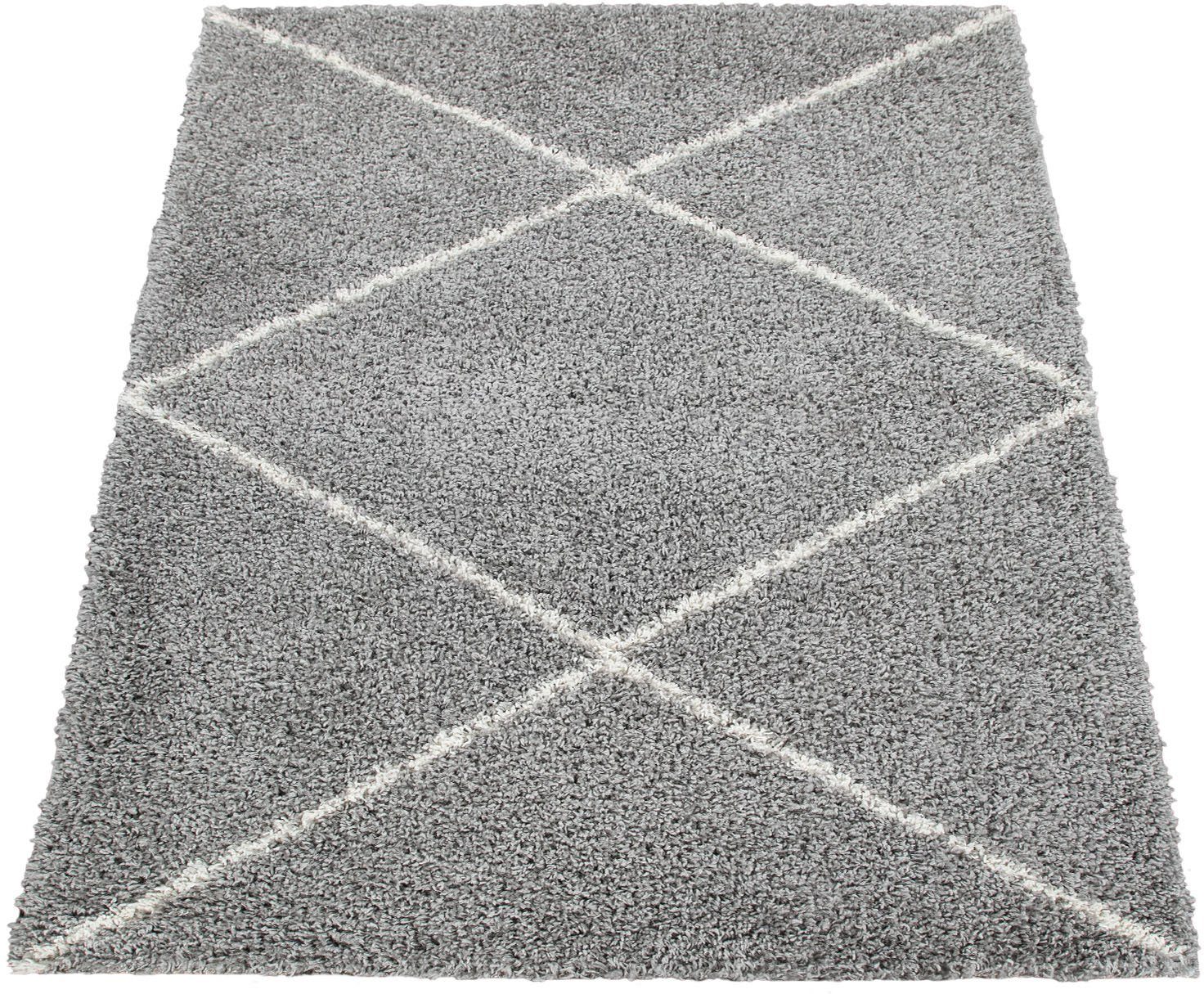 Paco Home Hochflor-Teppich »Kalmar 442«, rechteckig, 40 mm Höhe, Scandi Des günstig online kaufen