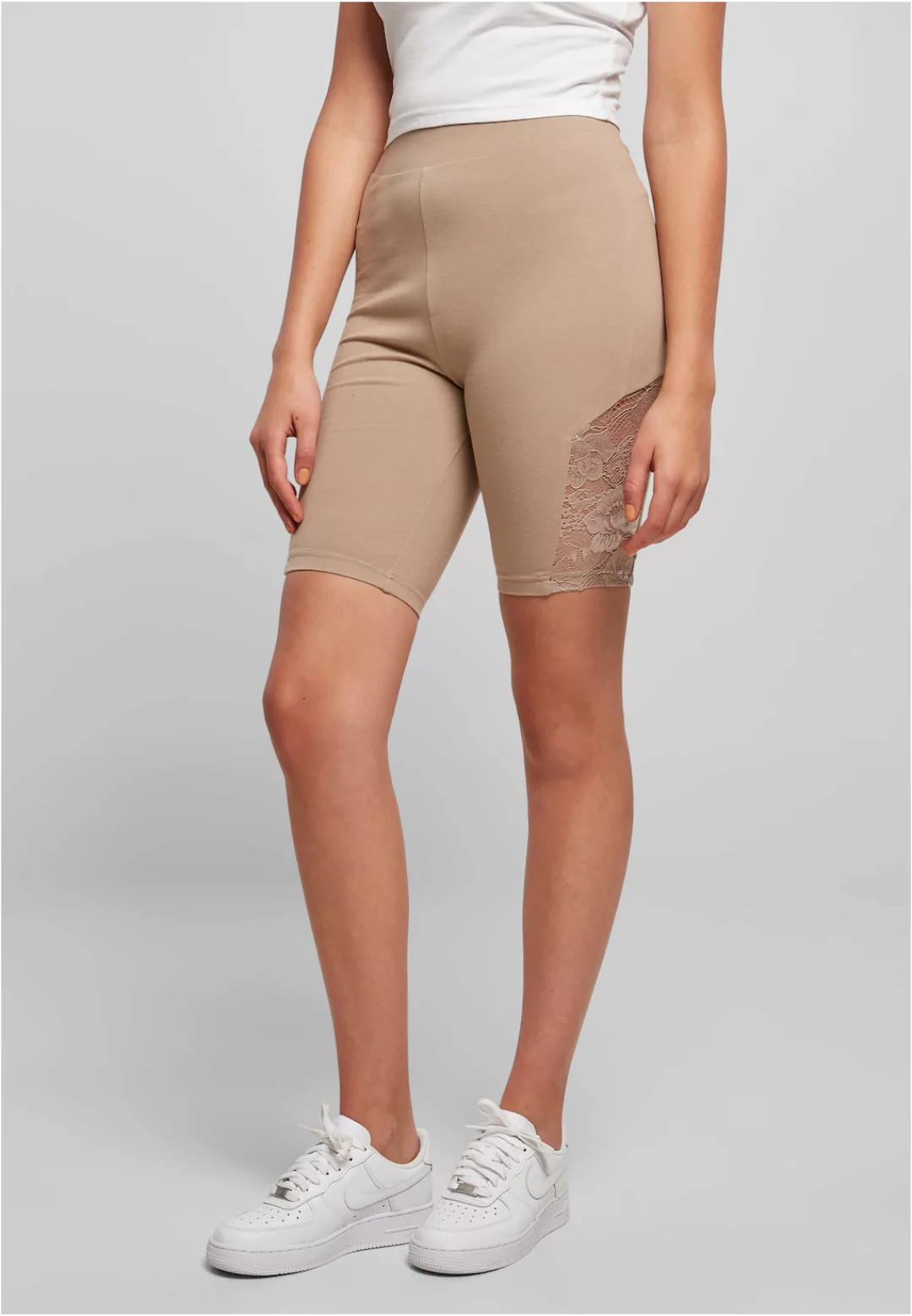 URBAN CLASSICS Radlerhose "Urban Classics Damen Ladies High Waist Lace Inse günstig online kaufen