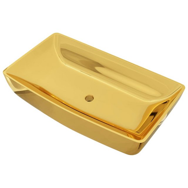 vidaXL Waschbeckenschrank Waschbecken 71 x 38 x 13,5 cm Keramik Golden günstig online kaufen