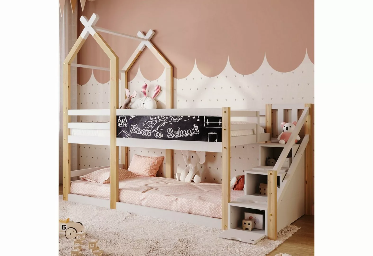 Celya Kinderbett Baumhaus inkl.Tafel Bett 90 x 200cm,mit Speicherung, mit R günstig online kaufen