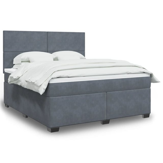 vidaXL Boxspringbett mit Matratze Dunkelgrau 180x200 cm Samt2099672 günstig online kaufen