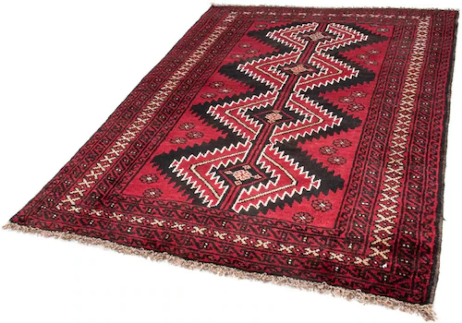 morgenland Wollteppich »Belutsch Medaillon Rosso 190 x 134 cm«, rechteckig, günstig online kaufen