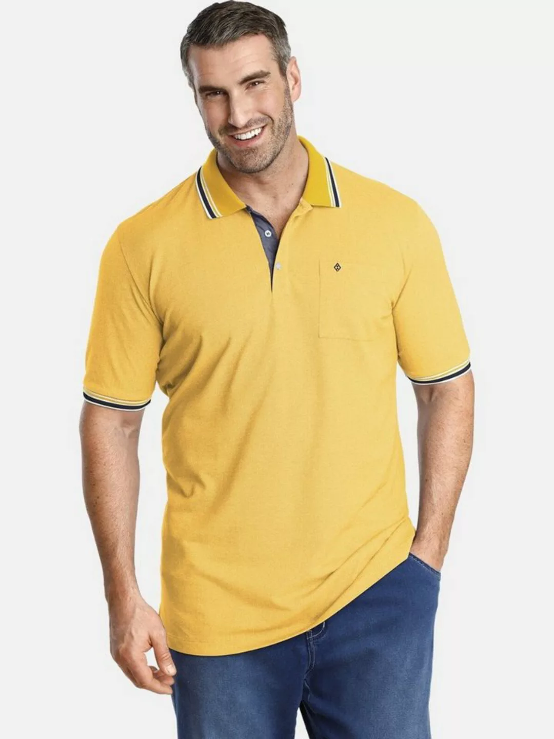 Charles Colby Poloshirt EARL LANDON aus Two-Tone Pikee günstig online kaufen