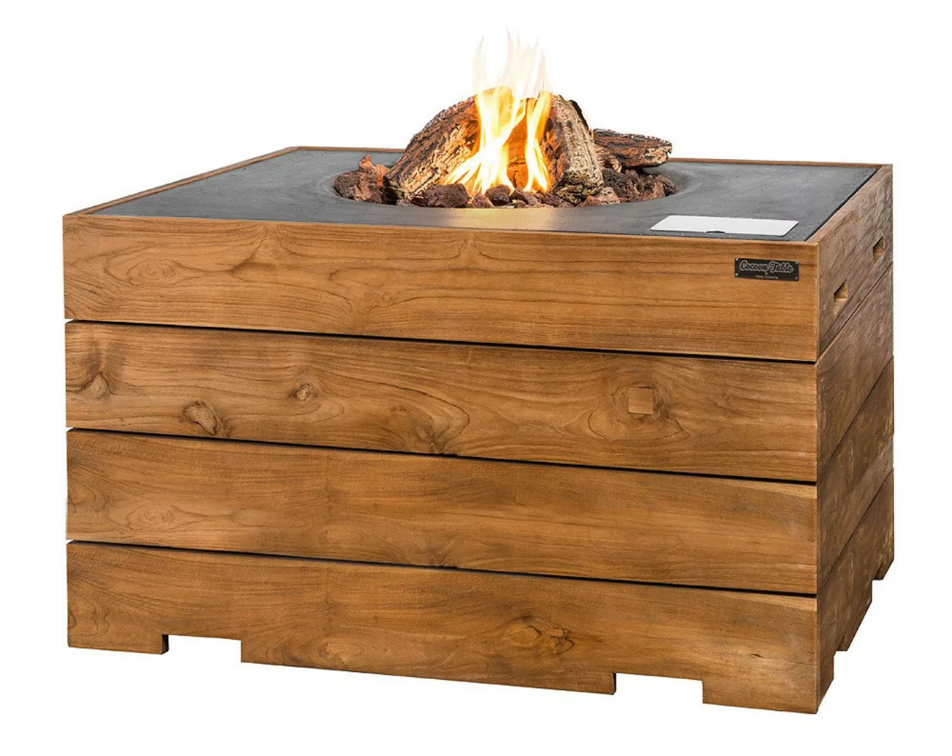 Happy Cocooning Lounge & Dining Feuertisch TEAK-Holz grau 1070 x 800 x 675 günstig online kaufen