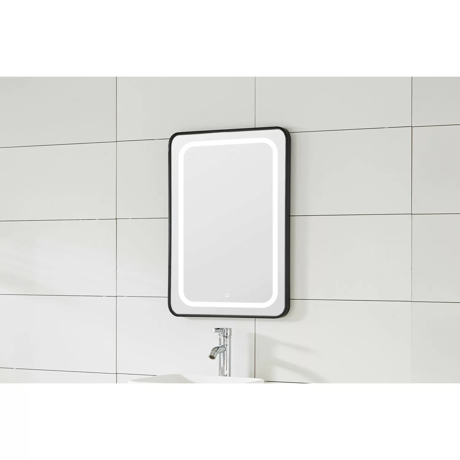 Sanotechnik Spiegel 60 cm Soho mit LED-Beleuchtung Schwarz günstig online kaufen