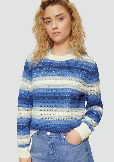 s.Oliver Strickpullover Pullover aus Baumwollmix mit Strickmuster günstig online kaufen