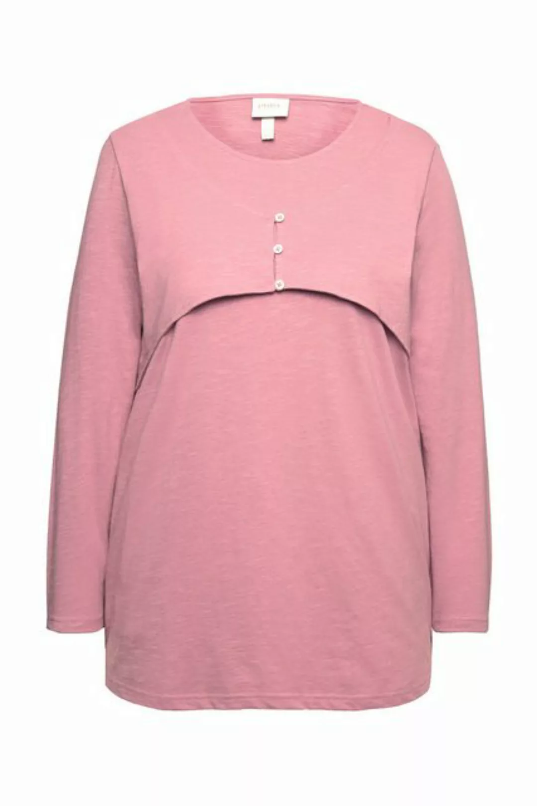 Ulla Popken Longsleeve Shirt Lagenoptik Rundhals Langarm Biobaumwolle günstig online kaufen