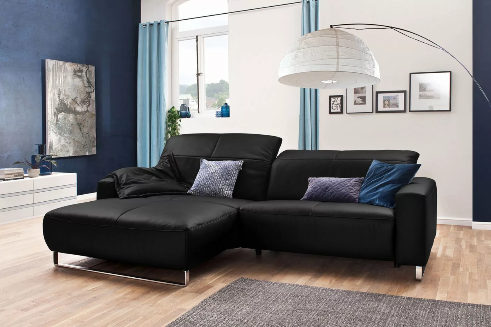 KAWOLA Ecksofa YORK, Sofa, Recamiere rechts od. links, mit od. ohne Sitztie günstig online kaufen