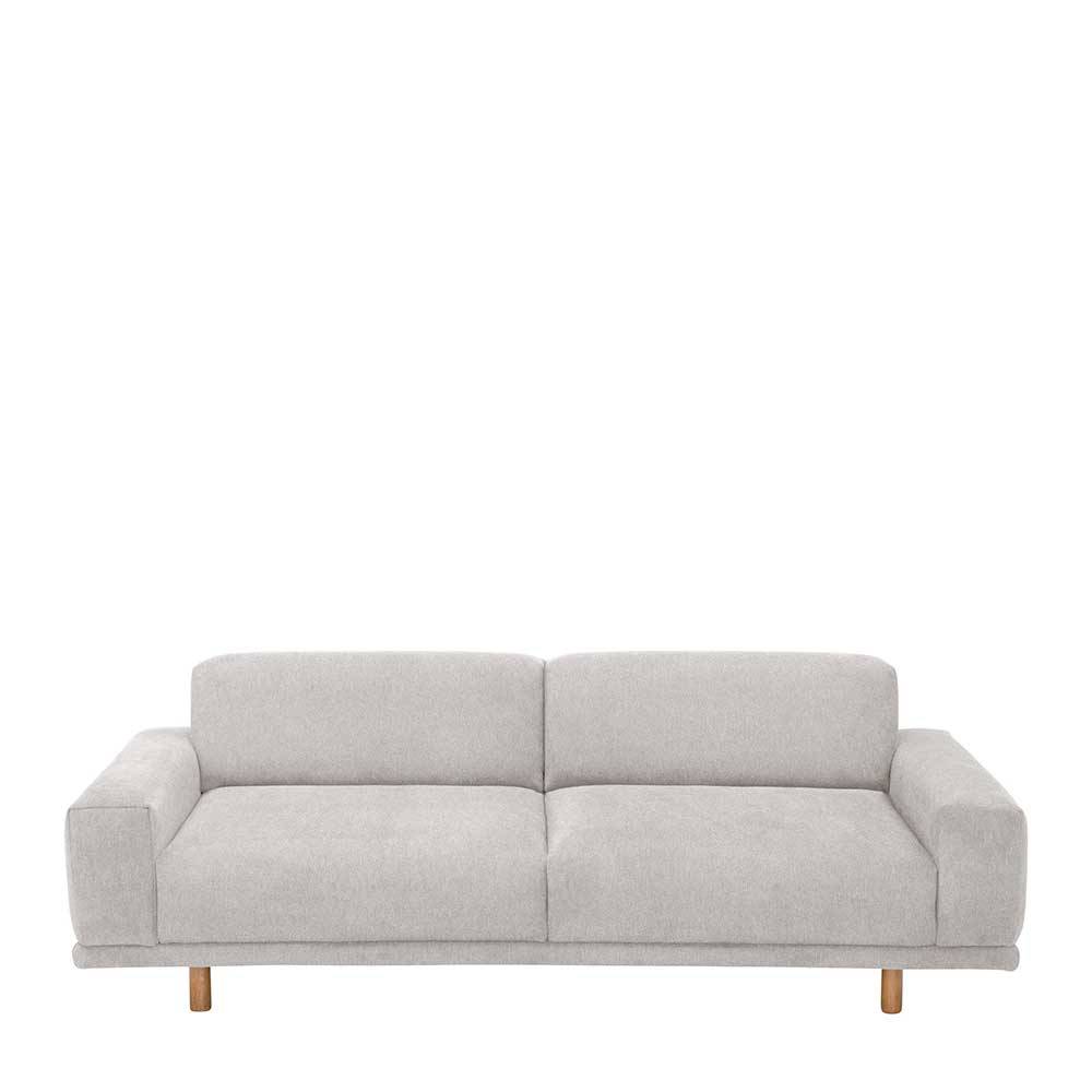 Dreisitzer Couch Silbergrau aus Flachgewebe Skandi Design günstig online kaufen