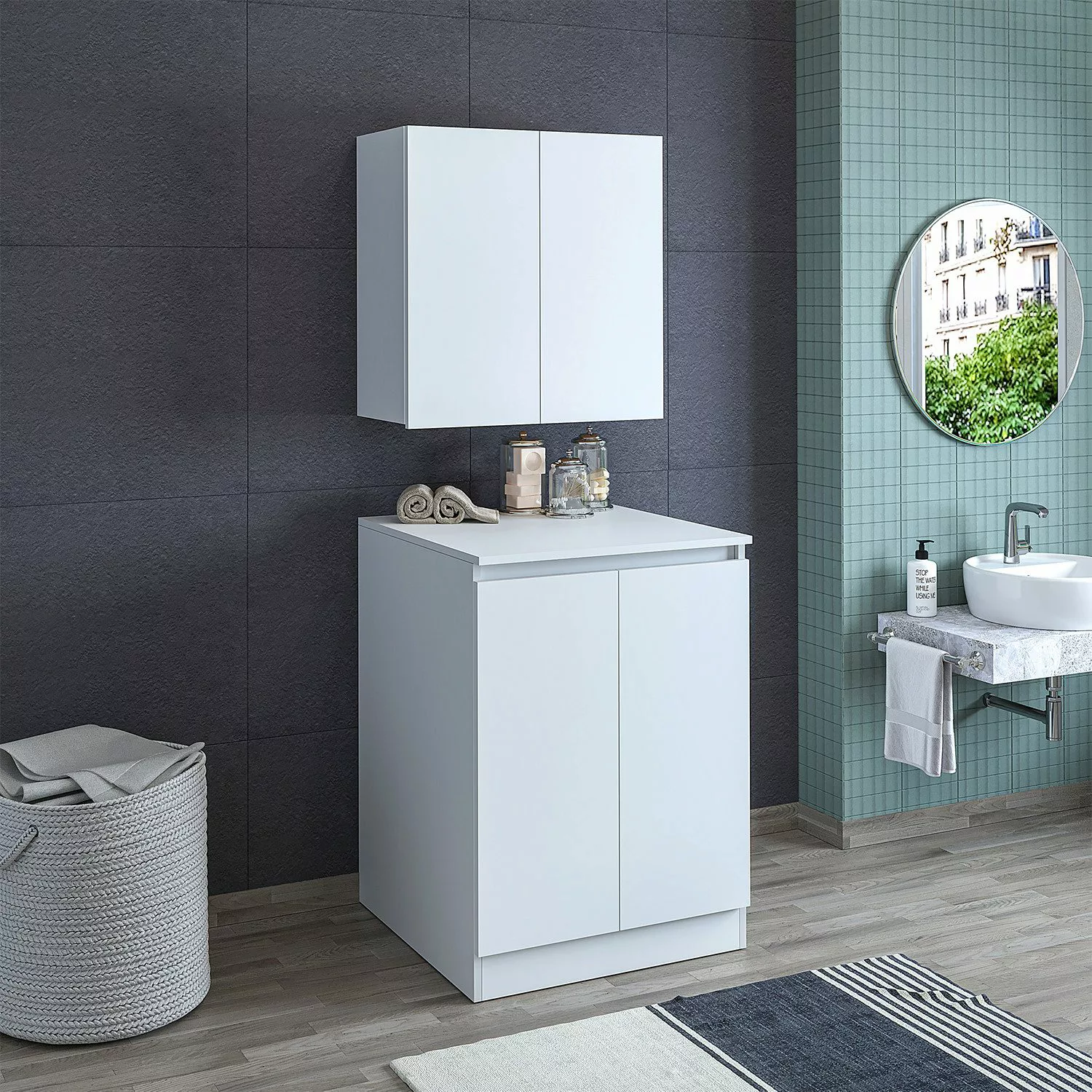 Roomart Waschmaschinenumbauschrank MK3-UM2-UM01 (Waschmaschinenschrank Badr günstig online kaufen