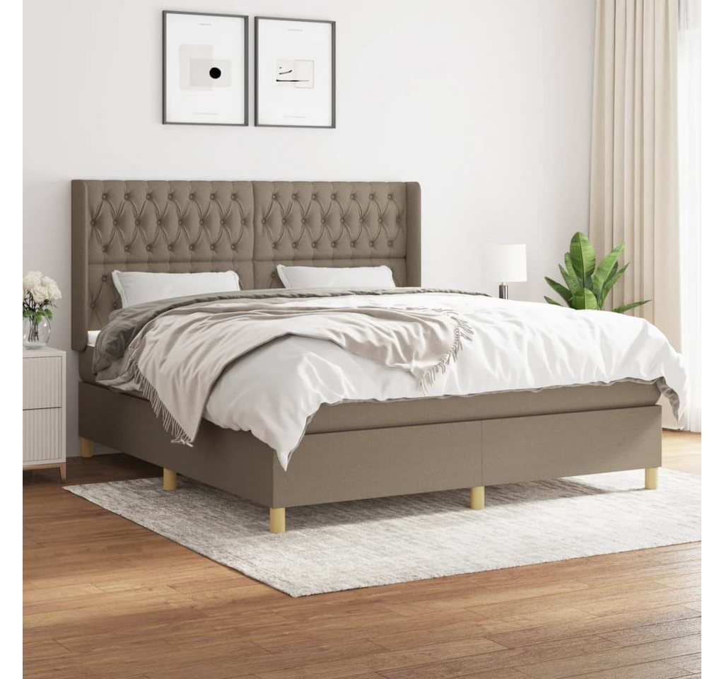 vidaXL Boxspringbett Boxspringbett mit Matratze Taupe 180x200 cm Stoff Bett günstig online kaufen