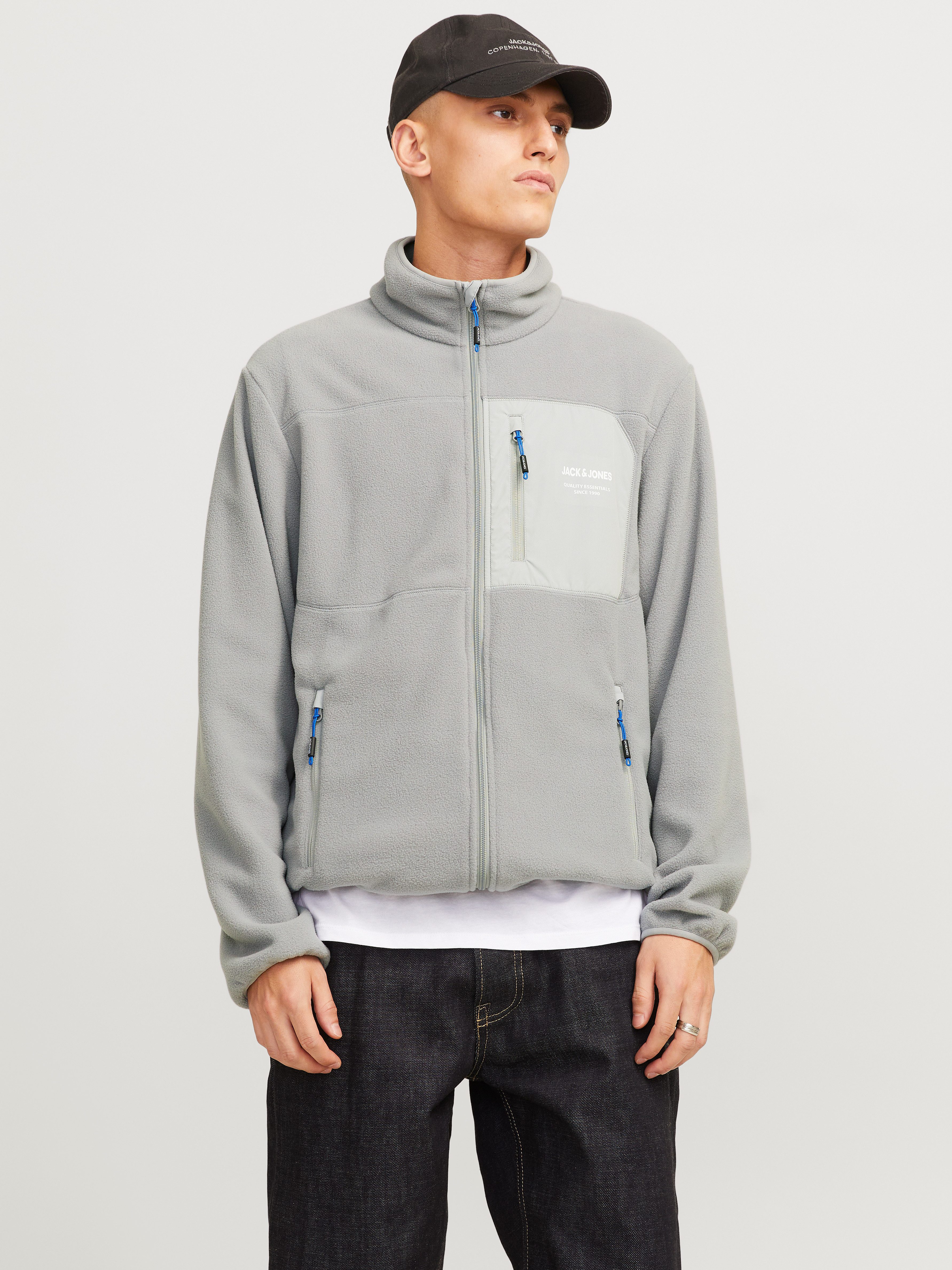 Jack & Jones Outdoorjacke "JJTHEO – Fleecejacke mit Stehkragen und Logoprin günstig online kaufen