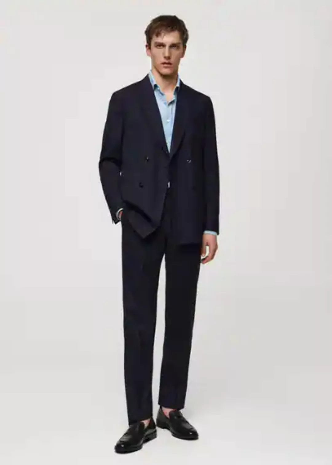 Anzughose aus Schurwolle mit Nadelstreifenmuster günstig online kaufen
