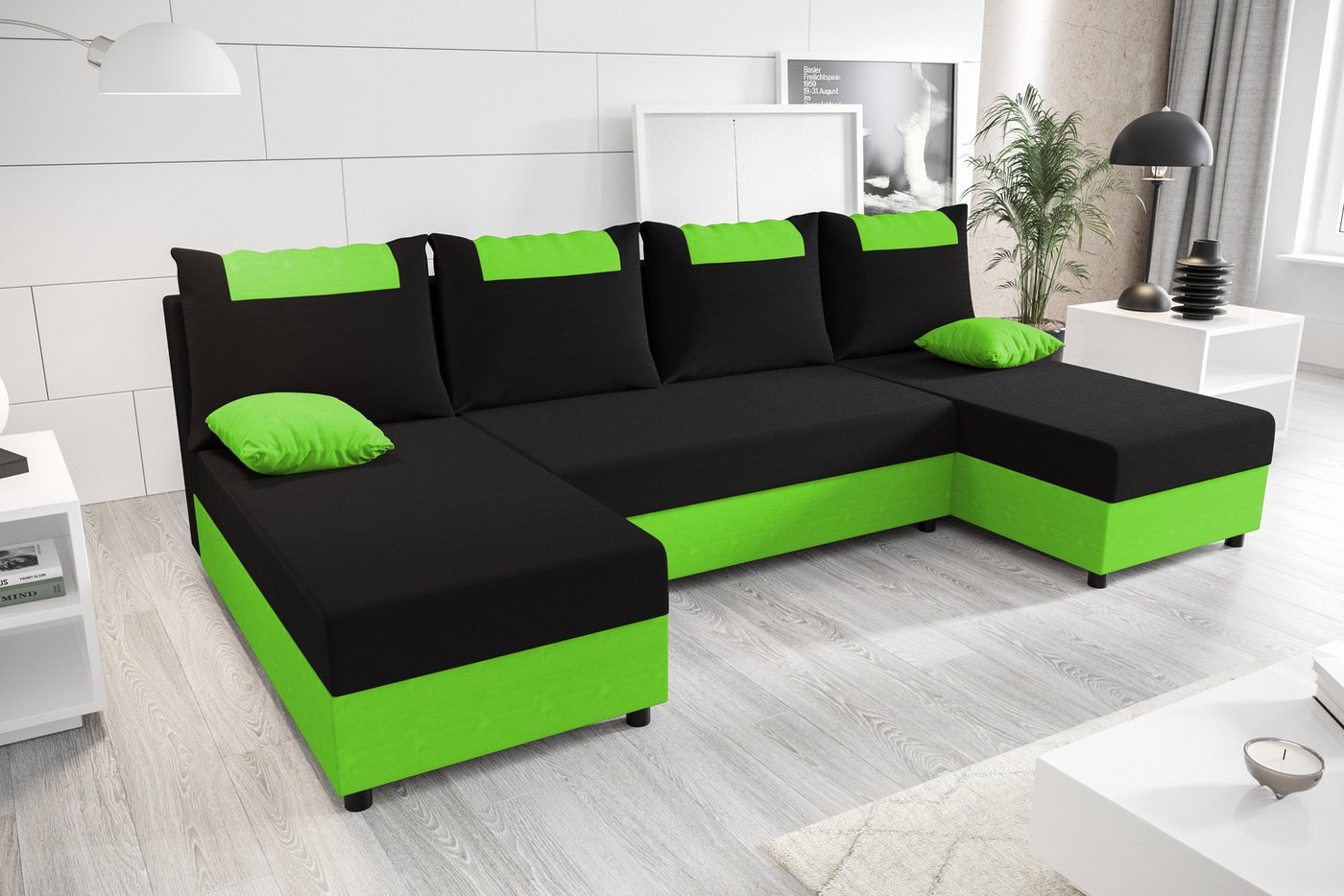 ALTDECOR Wohnlandschaft STARI-U, Couch mit Schlaffunktion, Wohnzimmer - Woh günstig online kaufen