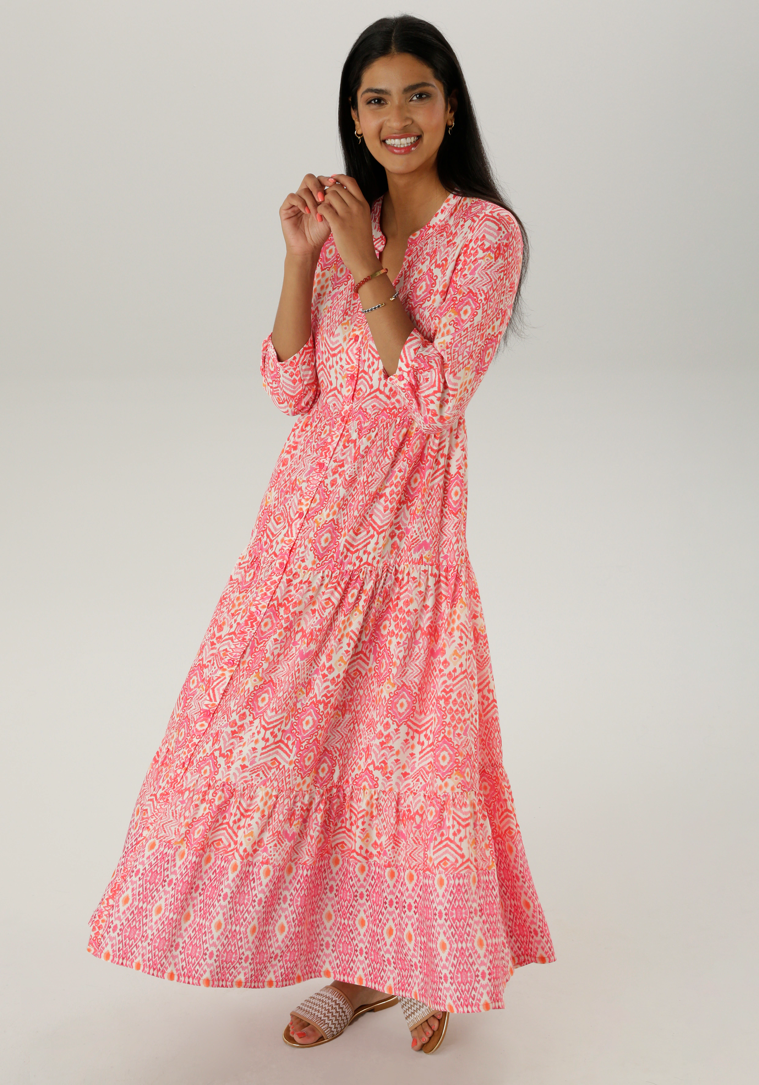 Aniston SELECTED Maxikleid, mit frisch sommerlicher Ethno-Musterung günstig online kaufen