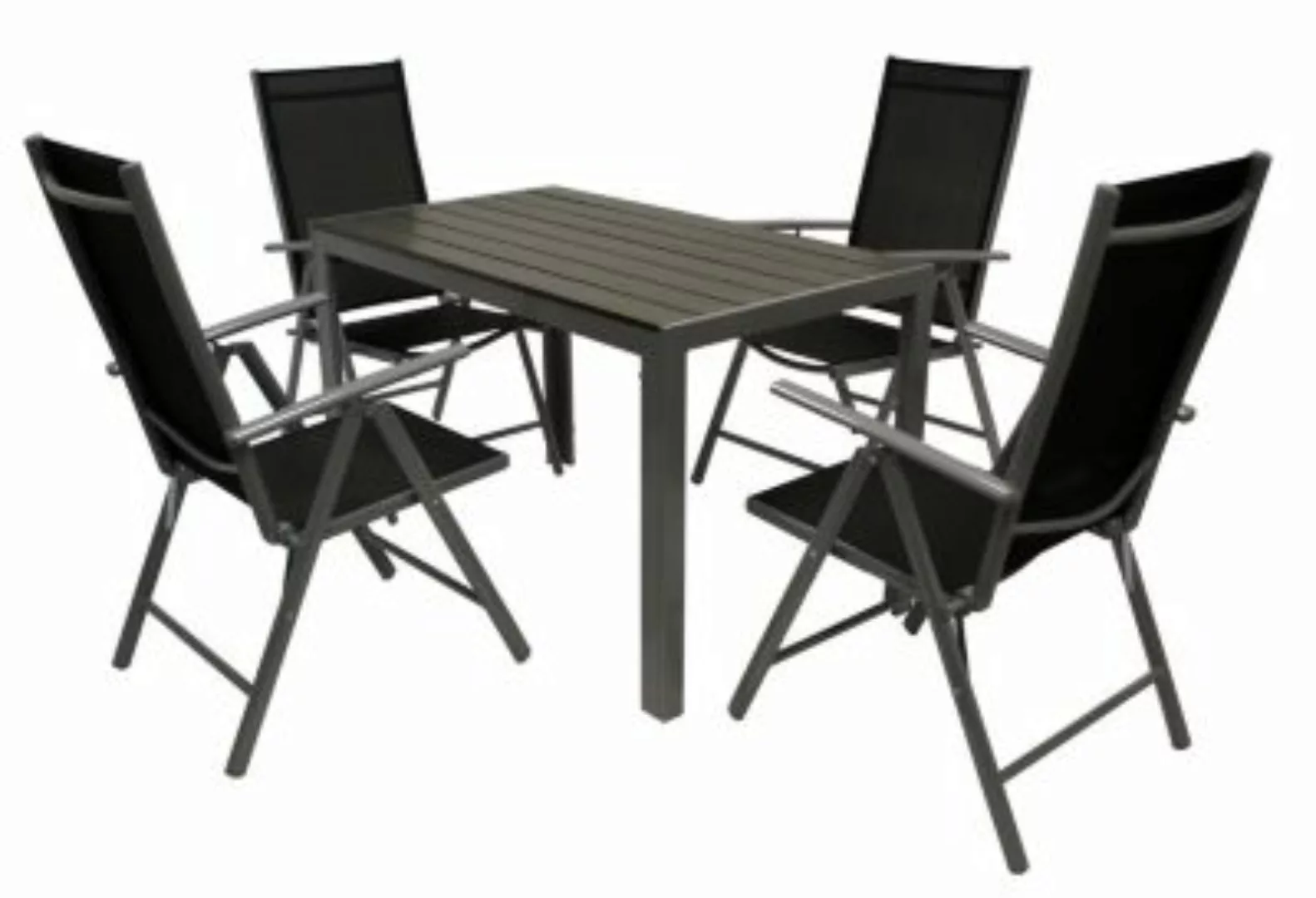 DEGAMO® Garnitur SORANO 5-teilig mit Tisch 70x125cm, Aluminium + Polywood + günstig online kaufen