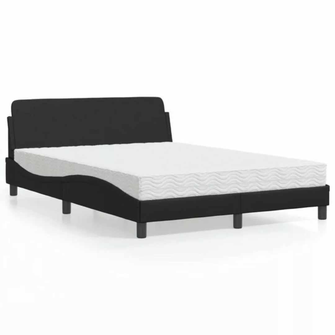 vidaXL Bett Bett mit Matratze Schwarz 120x200 cm Kunstleder günstig online kaufen